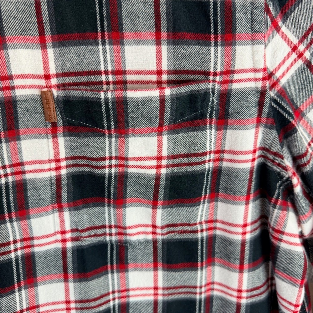 Chaps Performance Mens Button Down Shirt XXL Red Black White Plaid Flannel - Picture 7 of 13